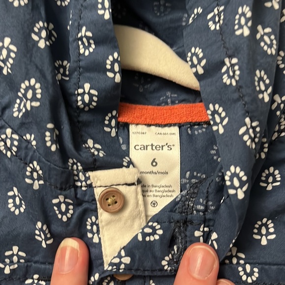 Blue batik jacket - carters - 6 mos - Picture 3 of 4